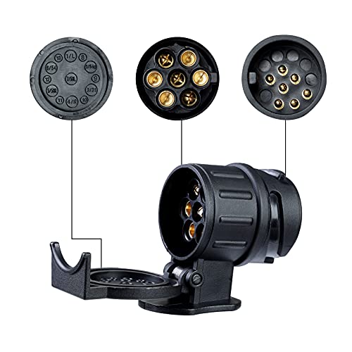 BEIJISTAR Anhänger Prüfgerät 7 Polig, Anhängerstecker Steckdose Prüfgerät 7 Polig, 12V Anhänger Beleuchtung Prüfgerät, für LKW RV Wohnwagen Anhänger Beleuchtung Diagnose (Prüfgerät & 7-13 Adapter) – Bild 7