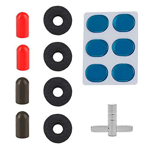 Henniu Kit de acessórios para conjunto de bateria com 4 peças de arruelas de feltro para suporte de