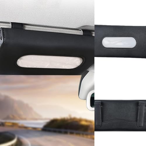 Auto Tissue Halter, Auto Serviettenhalter, Taschentuchbox, Sonnenblende Taschentuchbox Halterung, Sonnenblende Serviette Halter, Schwarz