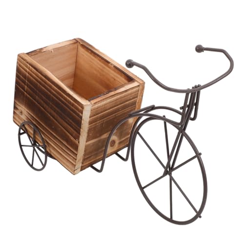 Pot à crayons rétro tricycle en bois, cadeau déco idéal - 2