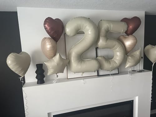 Image of Number Balloons 5 Balloon Cream for 5th Birthday Party Decorations, 40 inch | Saturated Color, Large 40 inch, With Inflation Straw & Hanging Holes, Great for Wedding, Anniversary, Thanksgiving, Christmas
