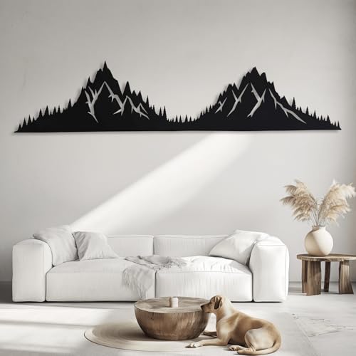 Décoration murale métal moderne salon grand format horizontal blanc 150cm - 7