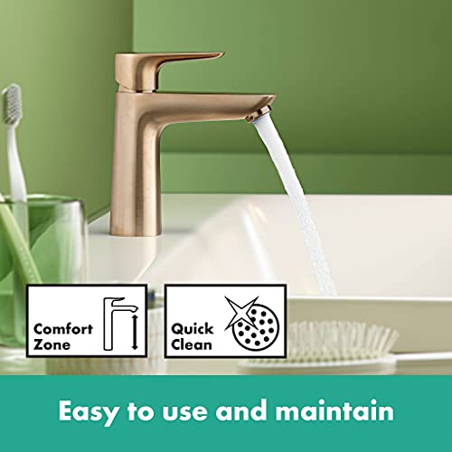 hansgrohe 71714140 Talis E 110 CoolStart Single-Lever Washbasin Mixer Tap Without Drain Fitting Brushed Bronze, spout Height 110 mm - Image 4