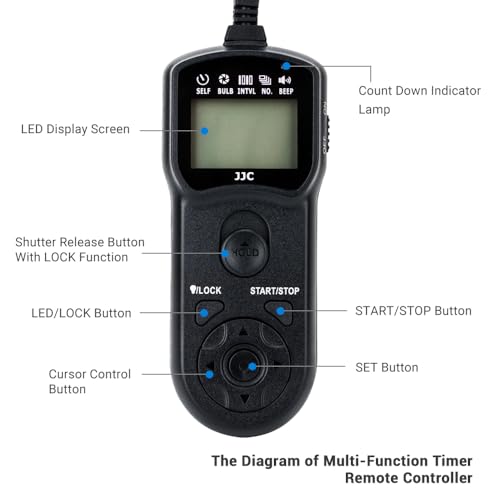 Image of JJC Intervalometer Timer Remote Shutter Release Time Laspe for Panasonic ZS99 /TZ99 S9 and G100D Cameras, for Long-Exposure Timer Shooting Photography
