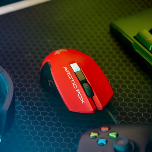 Image of Arctic Fox Wired USB Gaming Mouse with Breathing Lights and DPI Upto 3600 (Crimson Red)