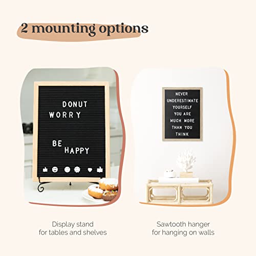 Felt Letter Board With 680 Letters, Numbers & Symbols, 16 X 12 Inch, Changeable Message Board For Quotes, Notes & Announcements, Wood Frame, Farmhouse Decor Wall And Tabletop, 2 Storage Bags, Black #TOP6