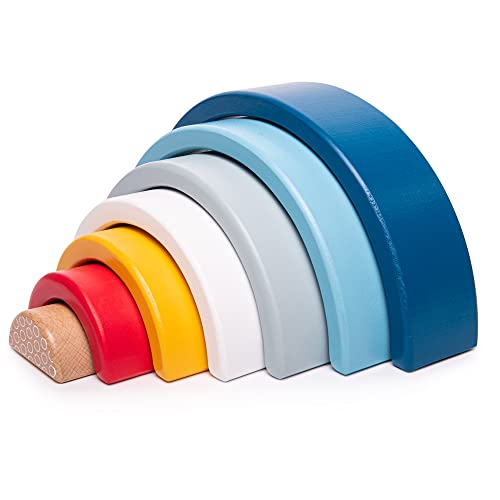 Image of Bigjigs Toys, FSC Certified Rainbow Stacker Arches, Wooden Toys, Wooden Stacking Toys, Montessori Toys, Stacking Toy, Toddler Toys, Baby Toys, Wooden Rainbow Stacker