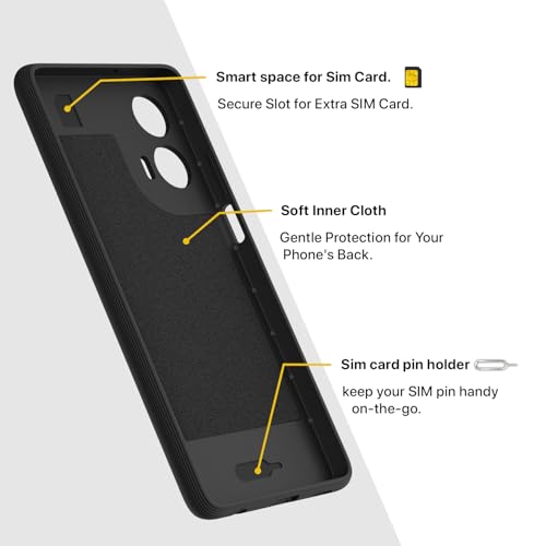 Image of Outlouders Bumper Case for Moto G35 5G | Full Camera Protection | TPU Soft Flexible Shockproof Back Cover (Black)