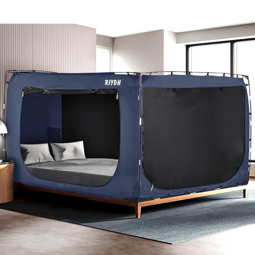Bed Tent Bed Canopy King Size Tents for Adult and Kids- Original Design Portable Dream Tent Indoor Sleeping Tents 80% Blackout with 3 Doors Breathable Big Space Tents