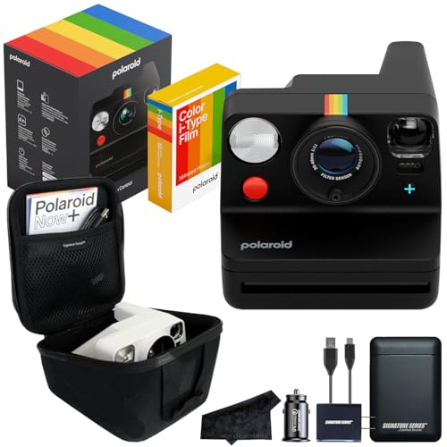 Polaroid Now+ 3rd Generation I-Type Instant Film Camera, Black - Bluetooth Connected App Controlled...