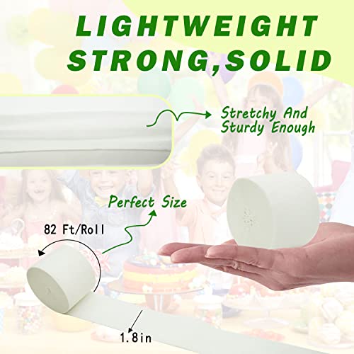White Crepe Paper Streamers 8 Rolls, Party Streamers For Birthday Wedding Baby Bridal Shower Decorations Halloween Christmas Craft Supplies (1.8 Inch X 82 Ft/Roll，656Ft) #TOP1