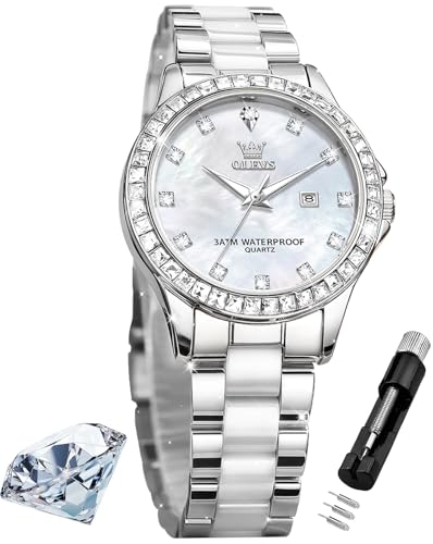 Image of OLEVS Womens Watch Gold Ladies Dress Elegant Luxury Stainless Steel Waterproof Easy to Read Small Wrist Watches for Women