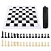 Portable Chess & Checkers Set, 35cm Tournament Chess Mat with Chess & Storage Bag, Chess Rollable Chessboard, Roll Up Chess Board Travel Chess Sets(Size:35cm)