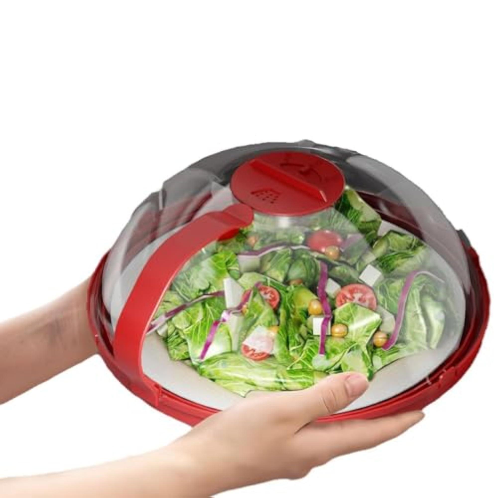 Portable Microwave Splatter Cover for Food, Red
