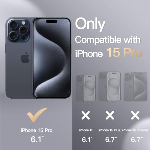 Image of JETech Silicone Case for iPhone 15 Pro, Storm Blue | Silky Soft Touch, Shockproof Cover, Scratch Resistant, Microfiber Lining