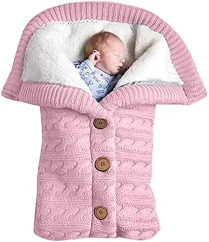 Newborn Baby Swaddle Wrap Infant Winter Warm Knitted Swaddle Baby Boys Girls Blanket Sleeping Bag 0-8 Months