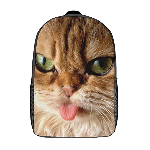Sac à dos scolaire chat 3D robuste avec grand volume 17"