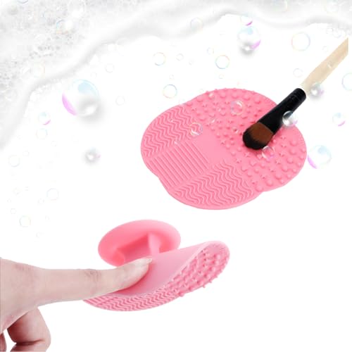 ieron 2Pcs Makeup Brush Cleaning Pad, Upgrade Suction Cup 10cm Portable Silicone Cleaner Mat for Cosmetic Brush - Image 2
