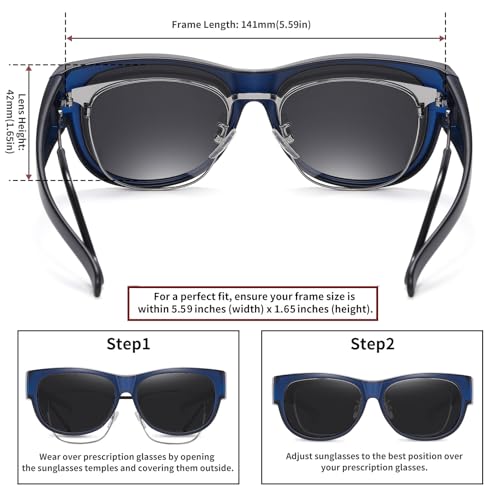 Image of HAOLOTA Sunglasses that Fit-Over Glasses Women Polarized, Trendy Cat Eye Sunglasses Wear Over Glasses, UV Protection