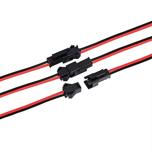 Image of 2 Pair 2 Pin JST SM Connector Pair, 22 AWG Wire 2-Way Quick Connect Plug for LED Light Strips and DIY Electronics Projects