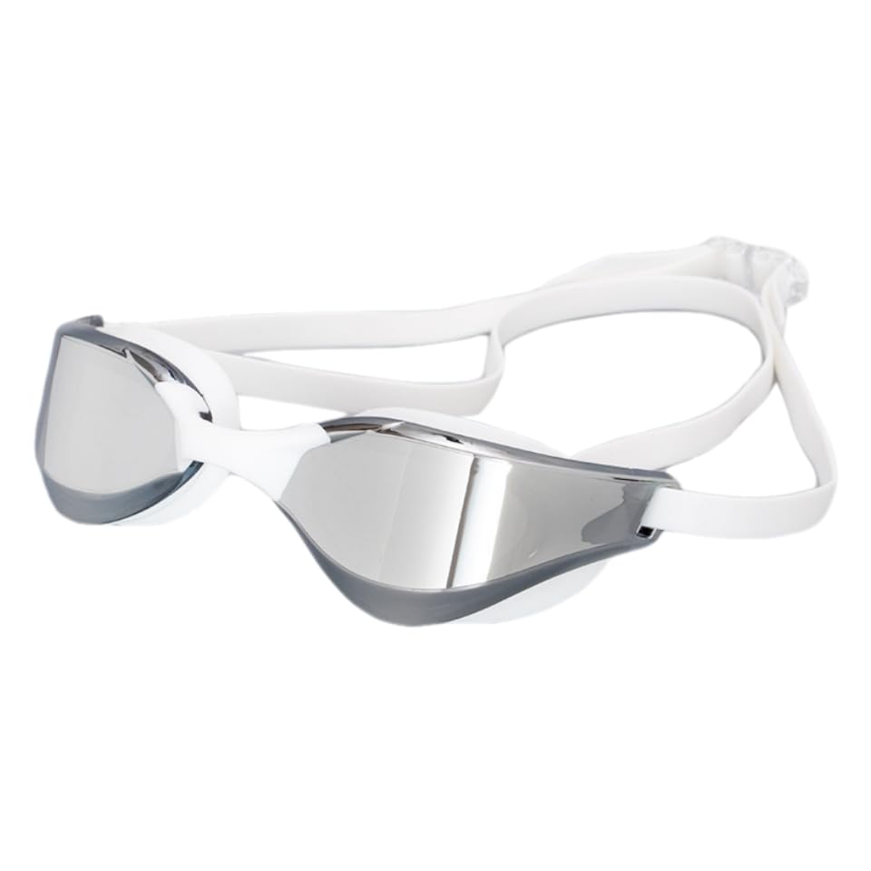 Vanolu Anti-Fog Swim Goggles for Adults, UV Protection Mirrored Lenses, Dual Strap Adjustable, Leak-Proof Swimming Glasses