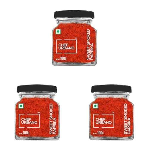 Image of Chef Urbano Smoked Paprika Sweet 100g | Produce of Spain | Pimentos | Smoky Flavour | No Artificial Colours | No Preservatives | Vegetarian | 100% Pure & Natural (Pack of 3)