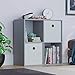 Vida Designs Durham Cube - Estantería organizadora de Almacenamiento para Sala de Estar, estantería, Muebles de Oficina en casa (4 Cubos y 2 cestas Blancas, Gris)