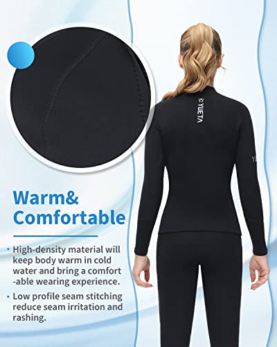 Wetsuit Top Women 2Mm Long Sleeve Wenlia Wetsuits Jacket Keep Warm For Swimming Snorkeling Scuba Diving (Womens, M) #TOP5