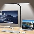 LED Desk Lamps for Home Office, Eye Caring Monitor Light Bar with Double Head, 24W 50 Modes Dimming Dual Screen Office Lighting with Gooseneck and Adjustable Desk Light Bar for Drafting Study Reading