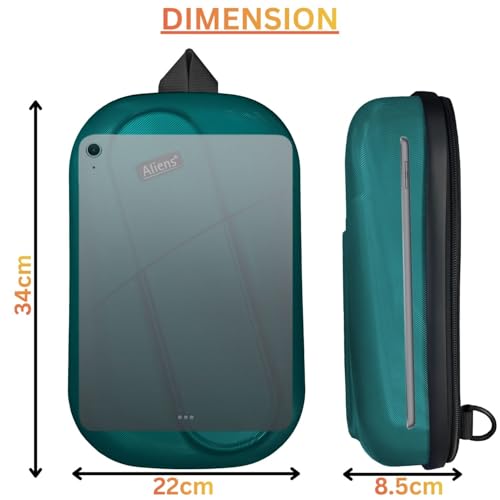 Image of Tukzer ABS Hard Shell Sling Bag Aliens Series 180Open Crossbody Side Shoulder Bag for Mens, Women, Office,Travel,Everyday Mini Backpack for iPad,Tablet,Smartphone,Charger,Headphone,HDD,Camera(01-TBL)