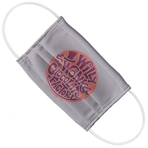 Willy Wonka and the Chocolate Factory Kids Circle Logo 1-Ply Reusable Face Mask Covering with Adjustable Nose Wire