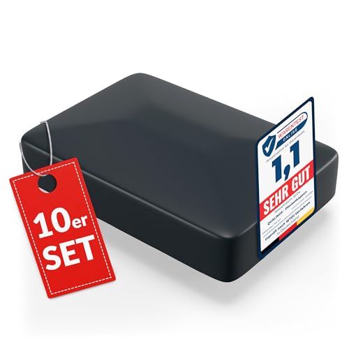 Qualinos 10x Zaunkappen Kunststoff 40x60mm mit Walmdach | Pfostenkappen für Doppelstabmattenzaun | Abdeckkappen UV-stabilisiert | Hochwertige Zaunpfosten Kappen Made in Germany (Anthrazit 7016)