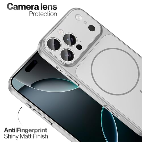 Image of SHINESTAR Converter Case for iPhone 16 Pro Max | Premium Protective Mag-Safe Cover | iPhone 17 Pro / 17 Pro Max Series Style Design | in-Built Camera Guard | Wireless Charging Compatible - Silver