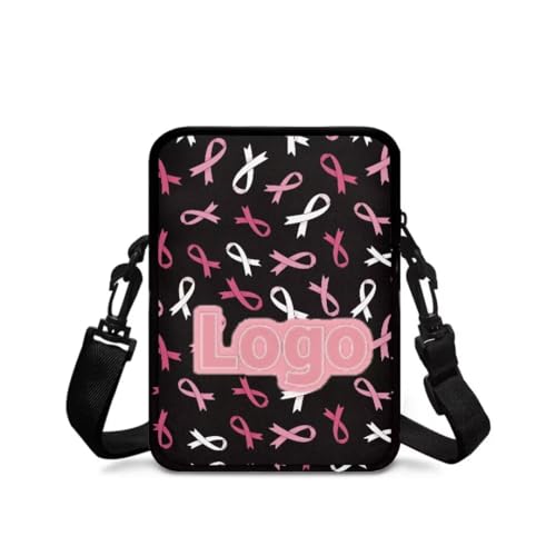 Image of Crossbody Bag for Women Sling Purse Pink Ribbon Cell Phone Holder with Straps
