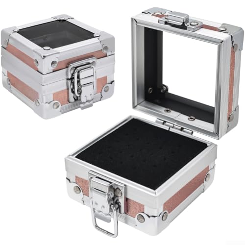 Porte-forets à ongles 25 emplacements en acier pour têtes de meulage – Organiseur compact pour nail art, noir, 7,8 x 9 x 2,9 cm (matin doré)