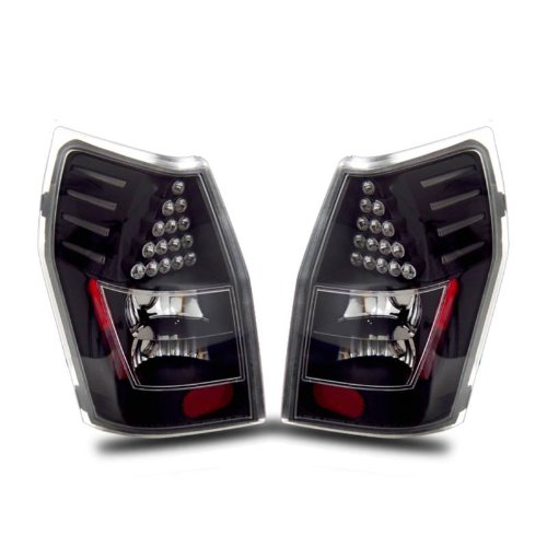 SPPC L.E.D Taillights Black Assembly Set for Dodge Magnum - (Pair) Driver Left and Passenger Right Side Replacement