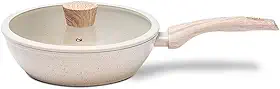 Brinox - Frigideira Alta com Tampa 24Cm 2,3L Ceramic Life Sirius com Fundo de Indução - Vanilla
