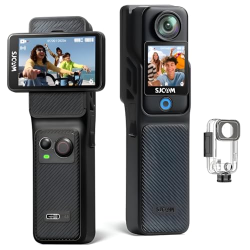 SJCAM C400 4K Action Cam, pantalla extraíble, estabilización de 6 ejes, mando a distancia inalámbrico, 7 horas de duración de la batería