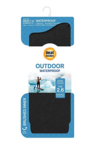 Heat Holders Men's Max Waterproof Crew Sock Black/Men's 7-122