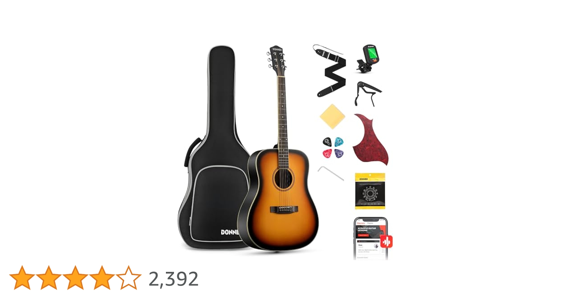 Amazon | Donner アコースティックギター 初心者セット