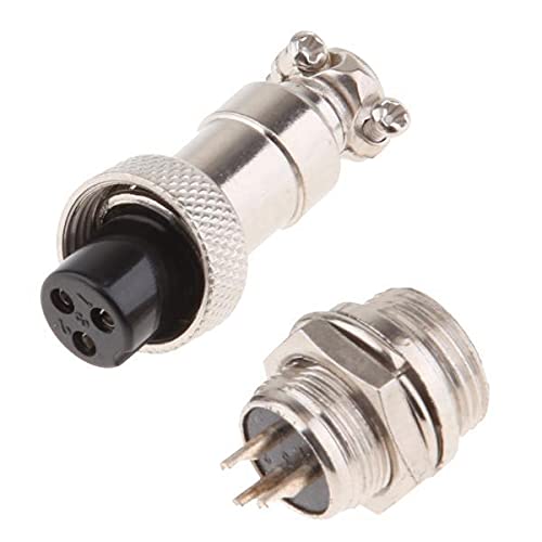 ATORSE 2xPair GX12 3Pins Waterproof Male Female Panel Metal Aviation Wire Connector