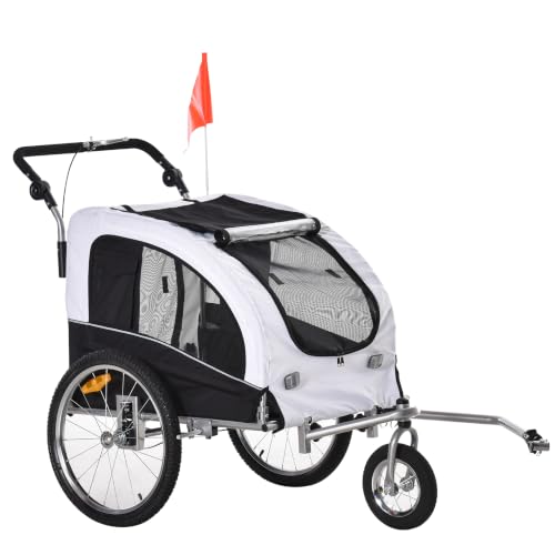 Aosom Dog Bike Trailer 2-in-1 Pet Stroller