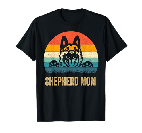 Retro German Shepherd Mom Gift Dog Mother Pet Shepard Mama T-Shirt
