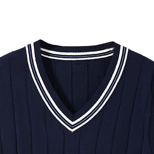 Maiyifu-GJ Men's V Neck Soft Knit Vest Sweater Sleeveless Slim Fit Pullover Sweaters Warm Comfort Knit Vest2