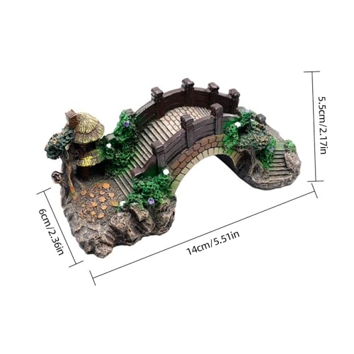 Image of Resin Arch Bridge Aquarium Ornament - Miniature Garden Decor for Fish Tank, Terrarium & Fairy Garden, Durable Artificial Bridge Model for Indoor /Outdoor Landscape Accessories