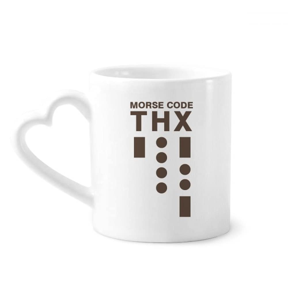 Morse Code Thank-you Dot-line Expression Mug Coffee Ceramic Drinkware Glass Heart Cup