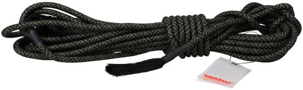 Tantus 30 Foot Polyester Restraint Cord with Silver and Onyx 6mm Weave for Shibari Bondage Decorative Tying Sensory Exploration BDSM Accessories and Partnered Rope Play