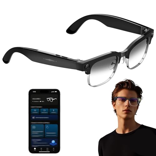 8MPカメラ搭載のAIスマートグラス、32MP写真と4K 1080P安定化ビデオをサポート、リアルタイム翻訳とAI認識、デュアルマイクノイズ低減、Bluetoothオーディオ(Discolor)