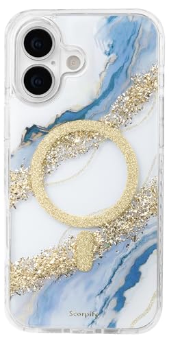 Coque magnétique iPhone 17 antichoc transparente pailletée or avec pare-chocs protecteur