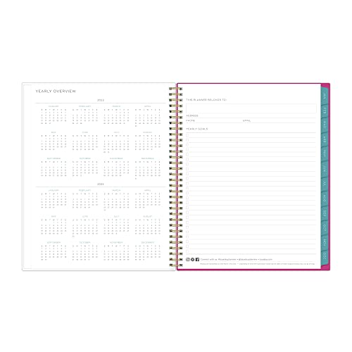 Blue Sky Kelly Ventura For 2023 Weekly And Monthly Planner, 8.5' X 11', Flexible Cover, Wirebound, Magenta Blooms (140945-23) #TOP4